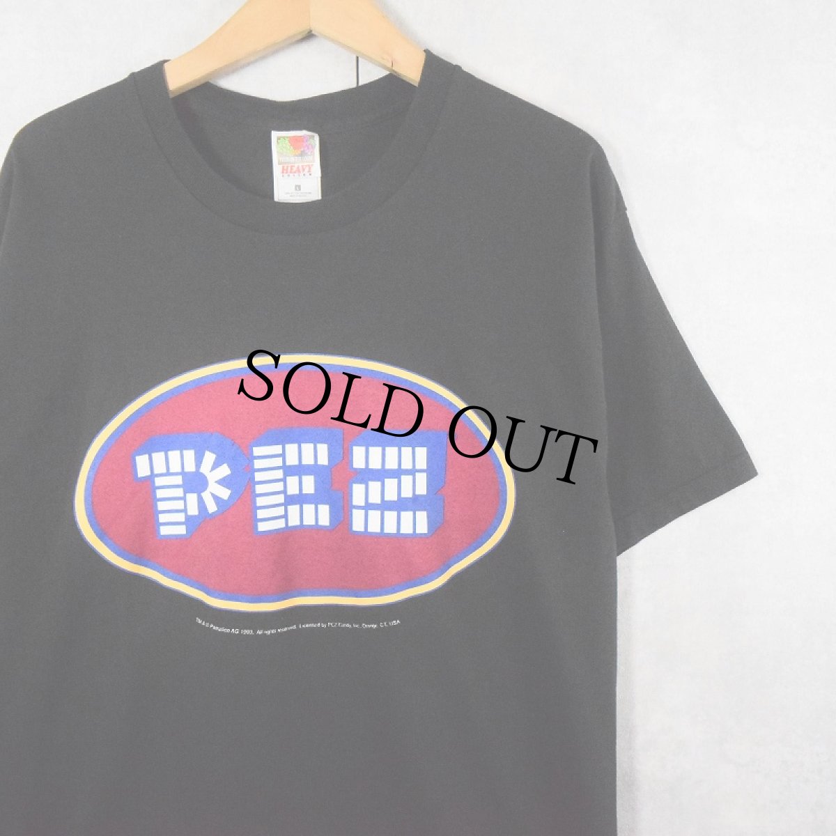 画像1: 90's PEZ キャンディーブランド ロゴプリントTシャツ BLACK L (1)
