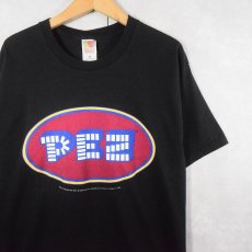 画像1: 90's PEZ キャンディーブランド ロゴプリントTシャツ BLACK L (1)