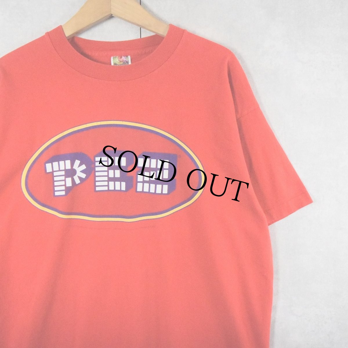 画像1: 90's PEZ USA製 キャンディーブランド ロゴプリントTシャツ XL (1)