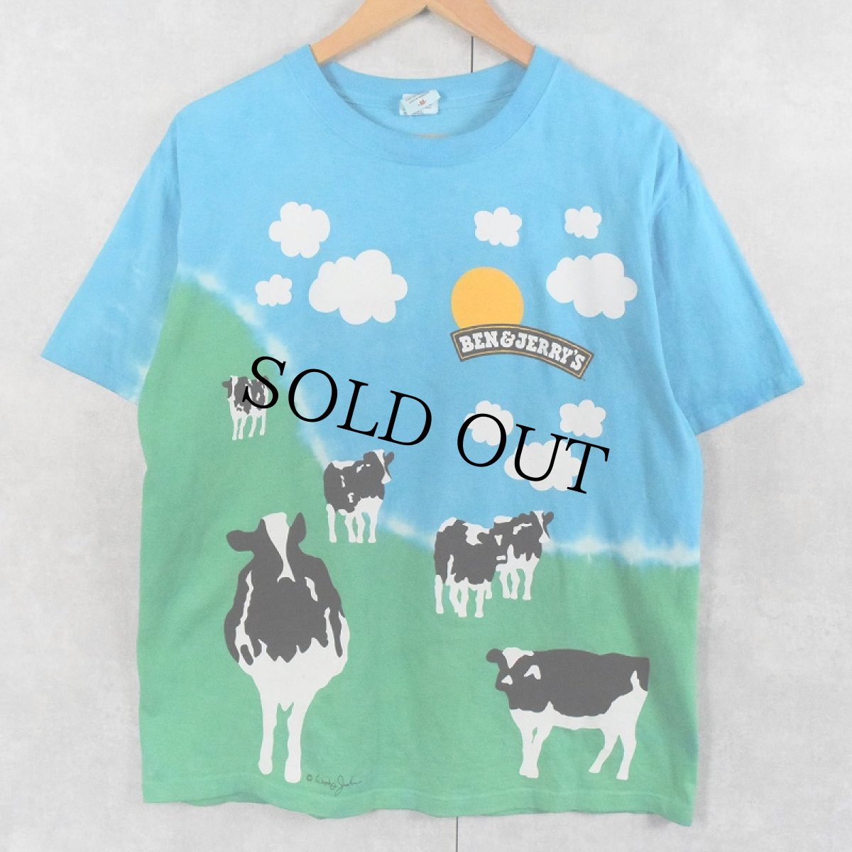 画像1: 2000's BEN&JERRY'S 食品メーカー 大判プリントTシャツ M (1)