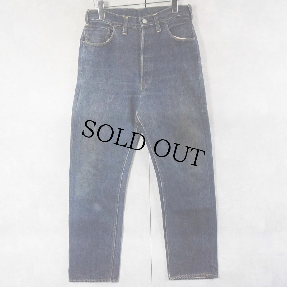 画像1: 40〜50's LEVI'S 501XX 47モデル 革パッチ 片面タブ デニムパンツ W30 (1)