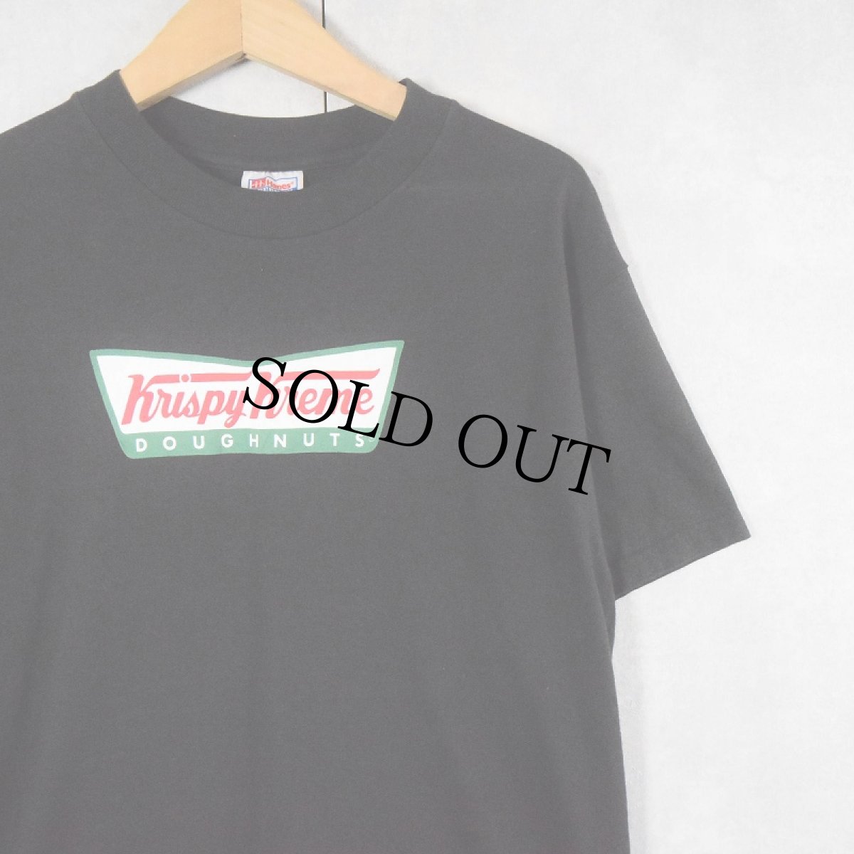 画像1: Krispy Kreme Doughnuts ドーナツショップ ロゴプリントTシャツ BLACK M (1)