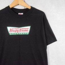 画像1: Krispy Kreme Doughnuts ドーナツショップ ロゴプリントTシャツ BLACK M (1)