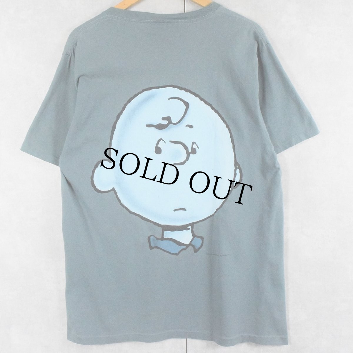 画像1: 90's CHARLIE BROWN USA製 パロディプリントTシャツ L (1)