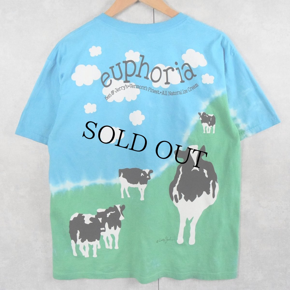 画像2: 2000's BEN&JERRY'S 食品メーカー 大判プリントTシャツ M (2)