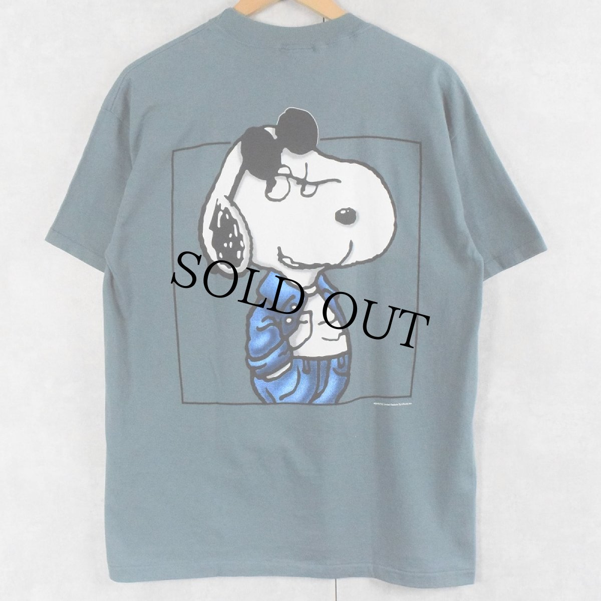 画像1: 90's SNOOPY USA製 パロディプリントTシャツ L (1)
