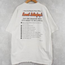 画像2: 90's Kermit USA製 "TOO LATE with Kermit Letterfrog" テレビ番組パロディプリントTシャツ XL (2)