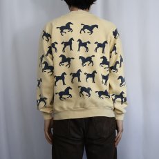 画像3: 90's MICHIGAN RAG CO. USA製 馬柄 プリントスウェット L (3)