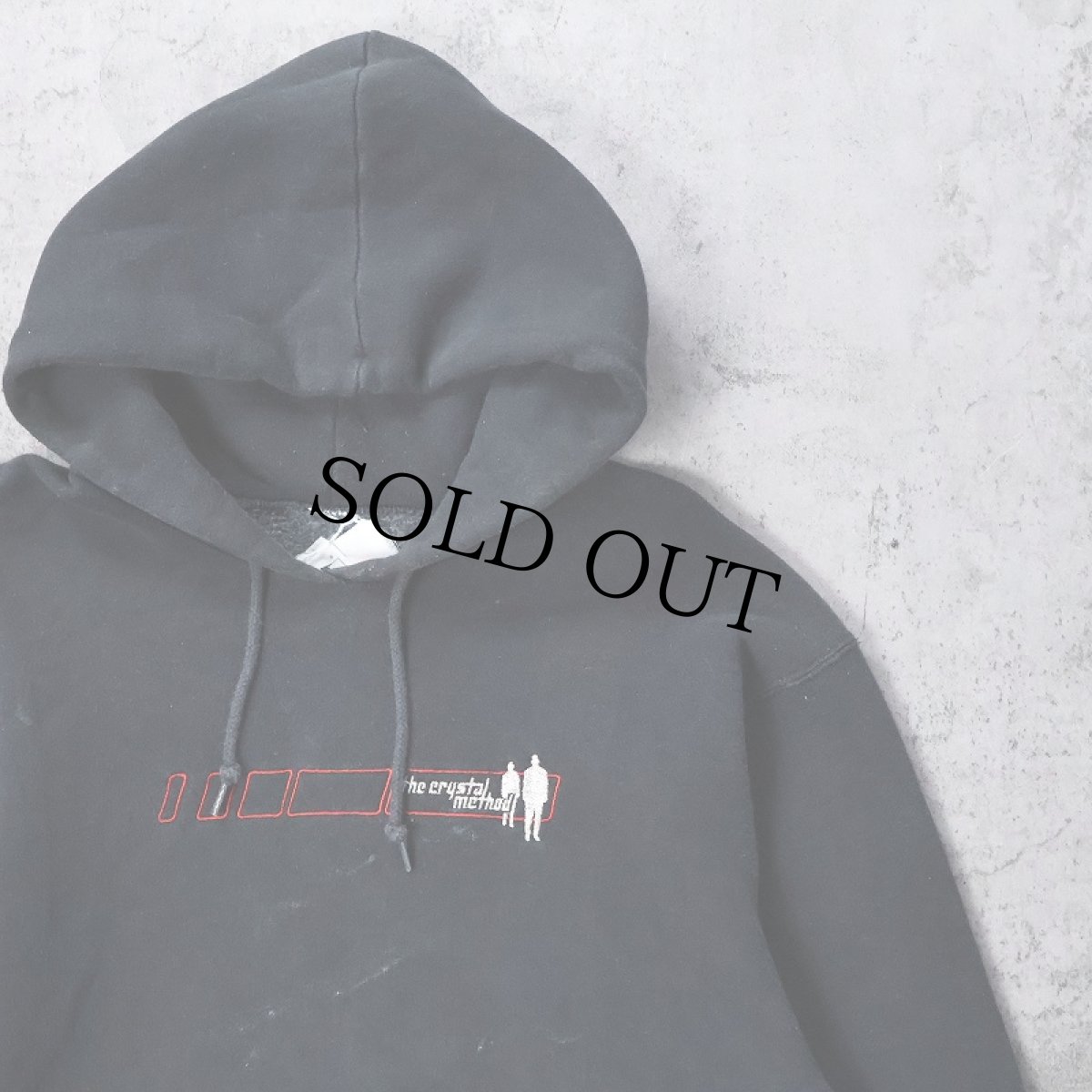 画像1: The Crystal Method エレクトロニックミュージック・デュオ 刺繍入り スウェットフーディー BLACK (1)
