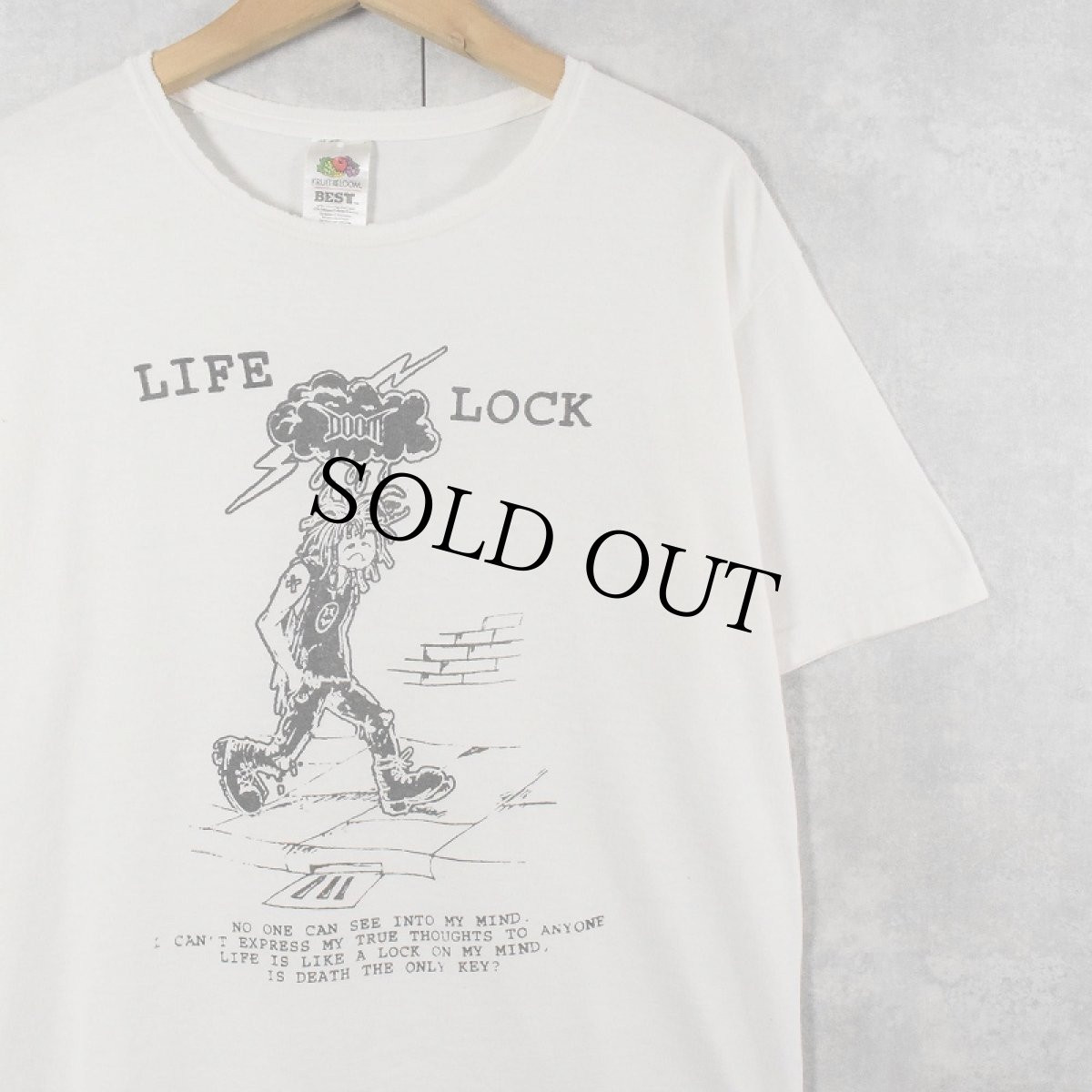 画像1: DOOM "LIFE LOCK" ハードコアバンド プリントTシャツ M (1)
