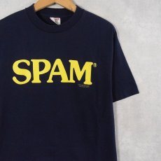 画像1: 90's SPAM USA製 プリントTシャツ NAVY L (1)