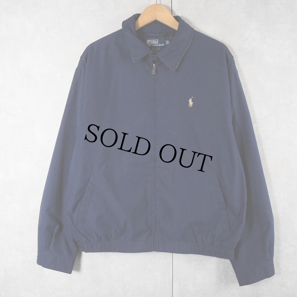 画像1: POLO Ralph Lauren ロゴ刺繍 スイングトップ NAVY L (1)