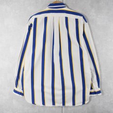 画像2: POLO Ralph Lauren ロゴ刺繍 ストライプ柄 コットンボタンダウンシャツ XL (2)