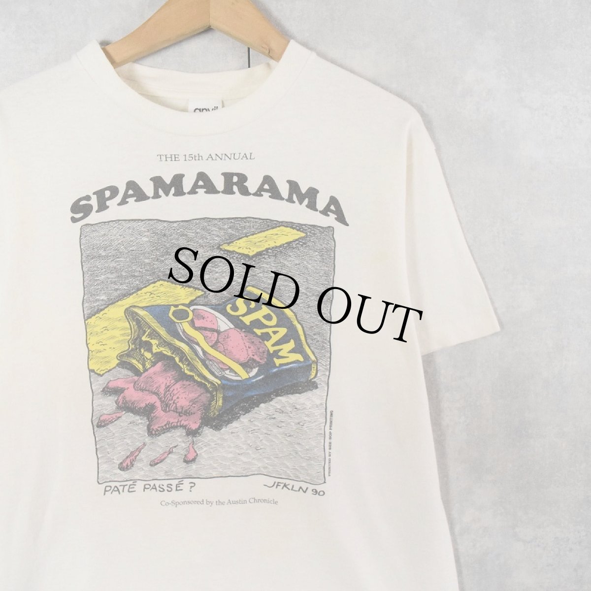 画像1: 90's SPAM USA製 "SPAMARAMA" プリントTシャツ L (1)