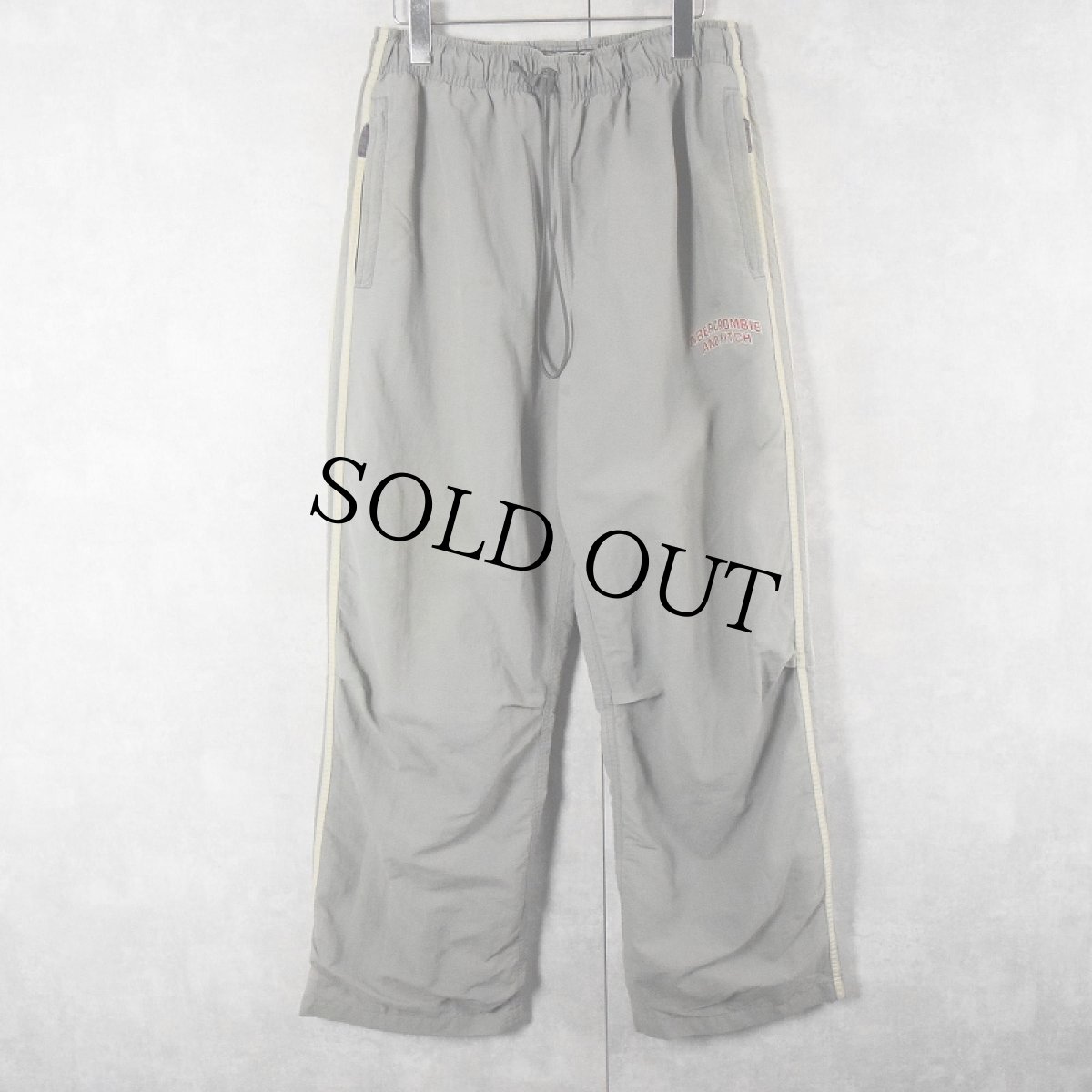 画像1: ABERCROMBIE&FITCH サイドラインナイロンパンツ L (1)