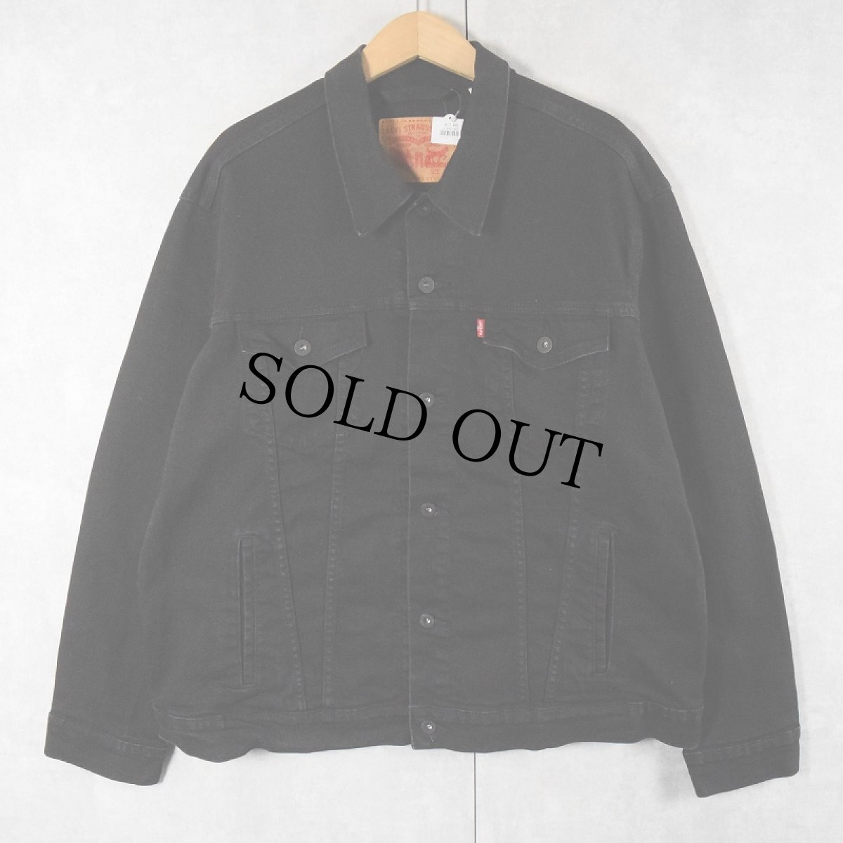 画像1: Levi's ブラックデニムジャケット XL (1)