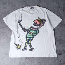 画像1: 90's Gary Hirsch ハンドペイント アートプリントTシャツ XXL (1)