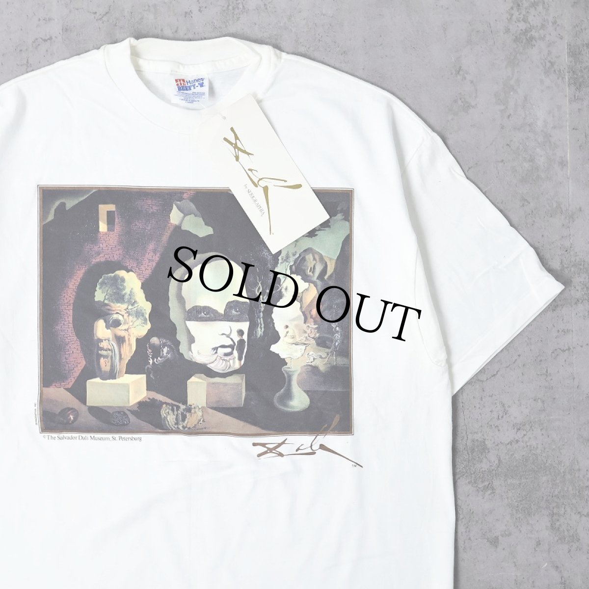 画像1: 90's SALVADOR DALI USA製 "Old age, adolescence, infancy" アートプリントTシャツ DEADSTOCK XL (1)