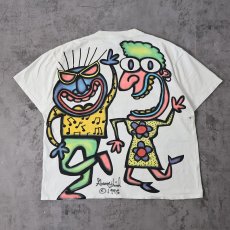 画像2: 90's Gary Hirch ハンドペイント アートプリントTシャツ XL (2)