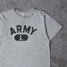 画像1: 80's Champion トリコタグ USA製 88/12 "ARMY" 染み込みプリントTシャツ L (1)
