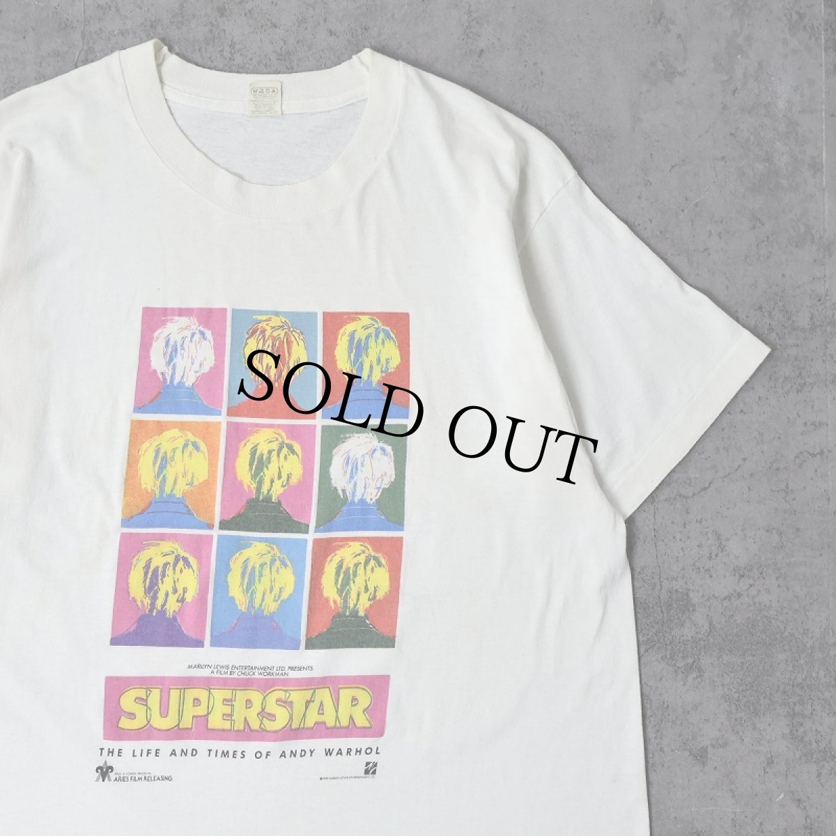 画像1: 90's Andy Warhol "SUPERSTAR" アートプリントTシャツ XL (1)