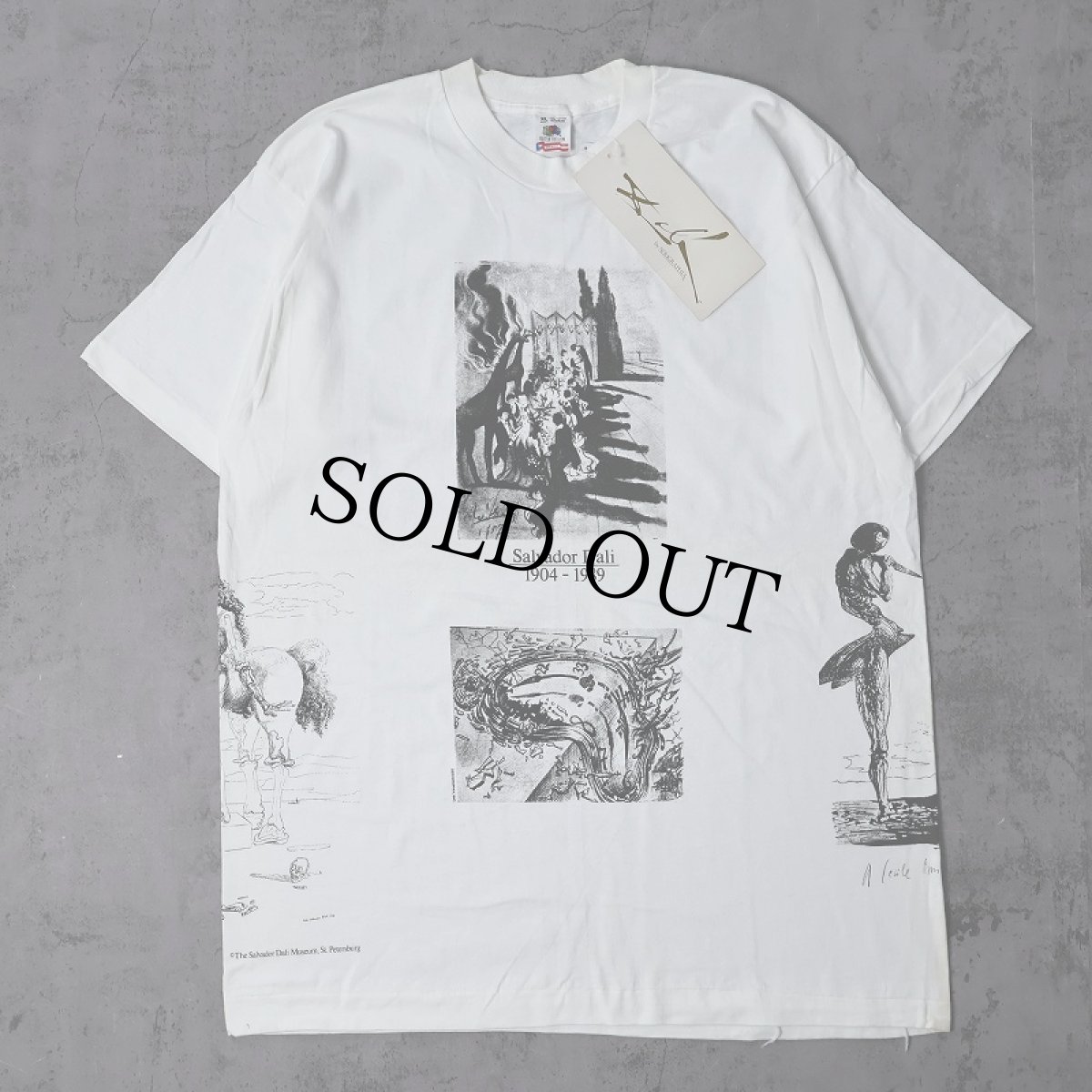画像1: 90's SALVADOR DALI USA製 マルチプリント アートTシャツ DEADSTOCK XL (1)