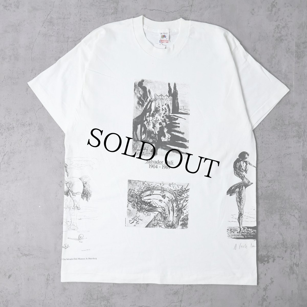 画像1: 90's SALVADOR DALI USA製 マルチプリント アートTシャツ DEADSTOCK XL (1)