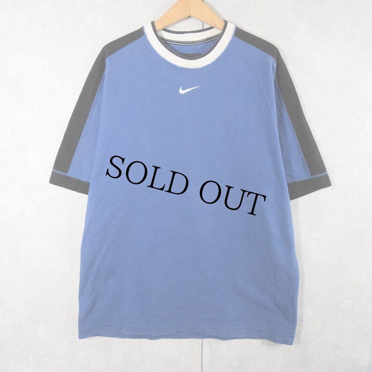 画像1: NIKE サイドライン ロゴ刺繍 ラグランTシャツ M (1)