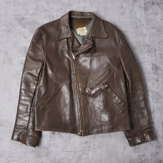 画像1: 50's Genuine American Dポケ ホースハイド ダブルライダースジャケット (1)