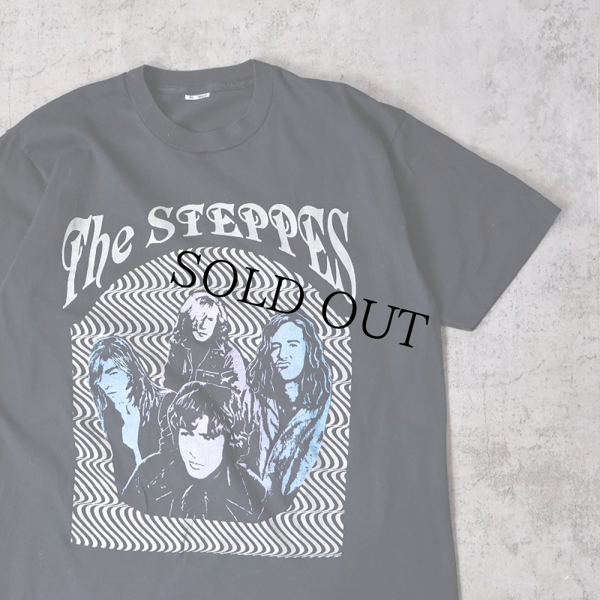 画像1: 1991 THE STEPPES "HARPS & HAMMERS" サイケデリックロックバンドTシャツ BLACK XL (1)