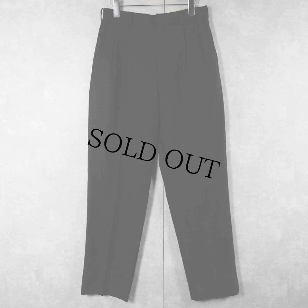 画像2: 80's im MIYAKE DESIGH STUDIO 2タック ウールスラックス BLACK W30 (2)