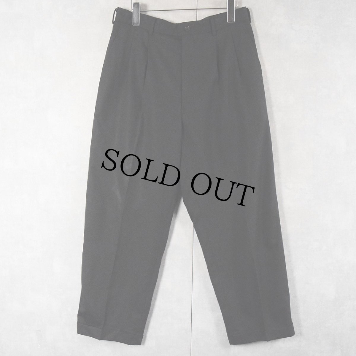 画像1: 90's COMME des GARCONS HOMME DEUX ストライプ柄 2タック ウールスラックス BLACK W31 (1)