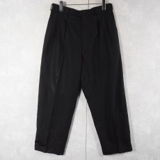 画像1: 90's COMME des GARCONS HOMME DEUX ストライプ柄 2タック ウールスラックス BLACK W31 (1)
