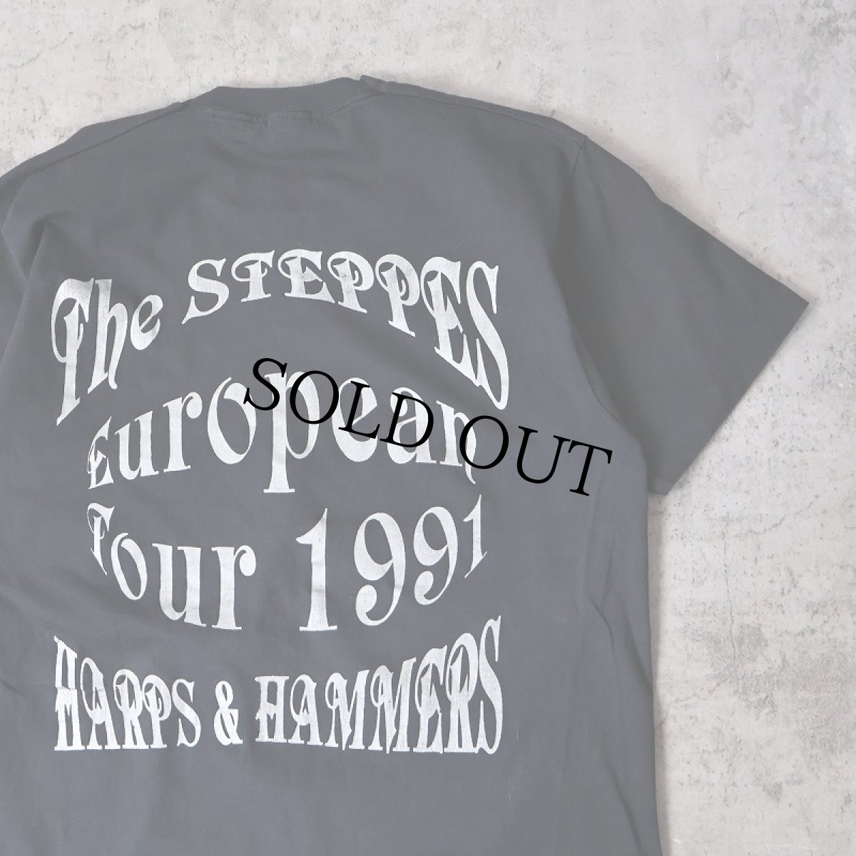 画像2: 1991 THE STEPPES "HARPS & HAMMERS" サイケデリックロックバンドTシャツ BLACK XL (2)