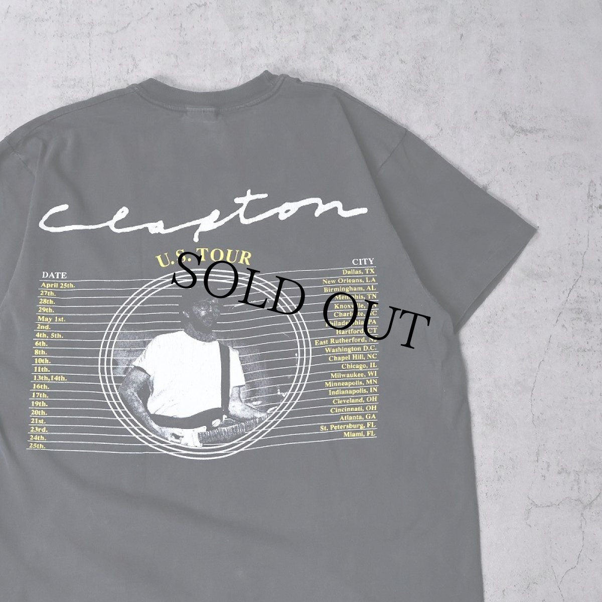 画像2: 1992 ERIC CLAPTON USA製 "U.S. TOUR" ミュージシャンツアーTシャツ BLACK L (2)