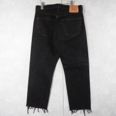 画像2: 90's Levi's 501 USA製 "サルファブラック" ブラックデニムパンツ W32 (2)