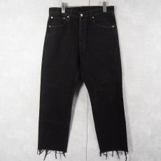画像1: 90's Levi's 501 USA製 "サルファブラック" ブラックデニムパンツ W32 (1)