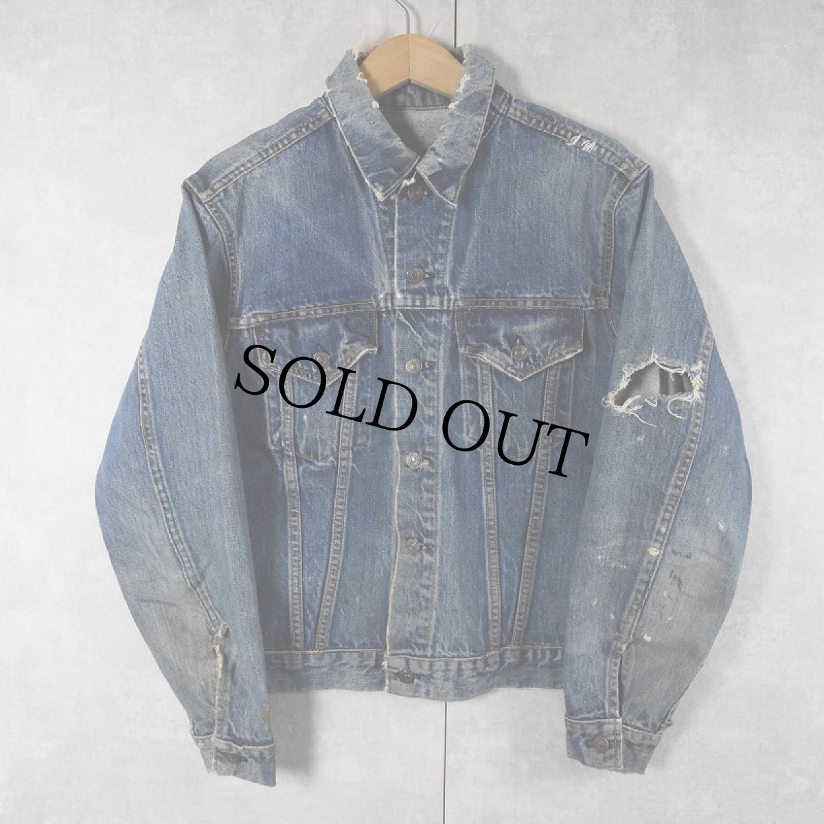 画像1: 60〜70's LEVI'S 70505 BIGE デニムジャケット (1)