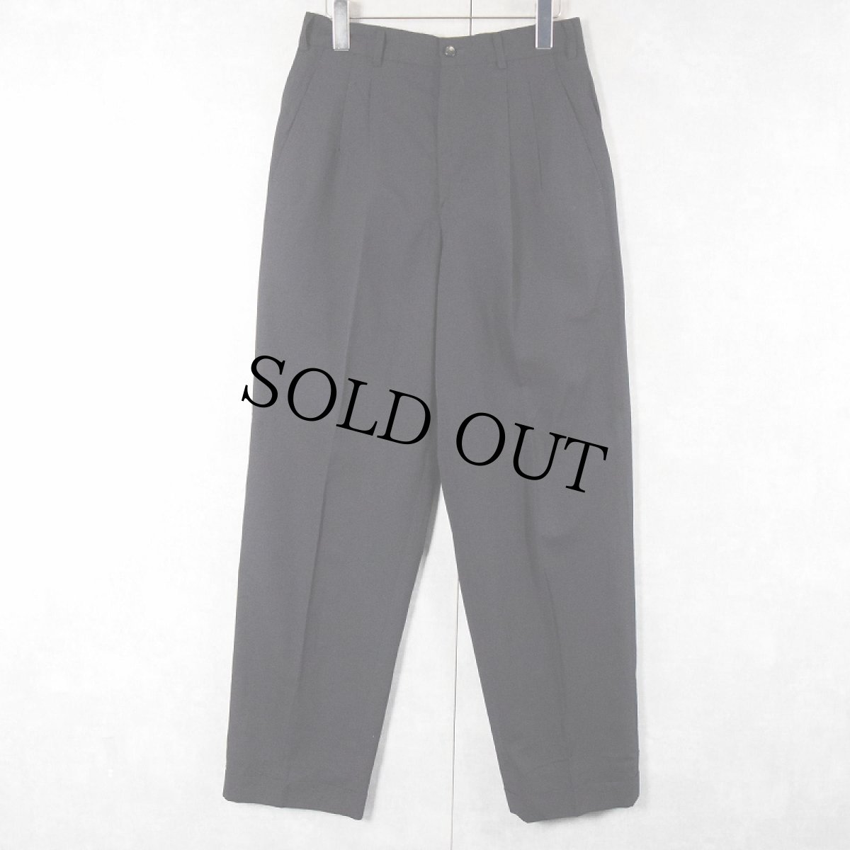 画像2: 90's COMME des GARCONS HOMME 2タック ウールスラックス BLACK W28 (2)