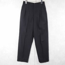 画像2: 90's COMME des GARCONS HOMME 2タック ウールスラックス BLACK W28 (2)