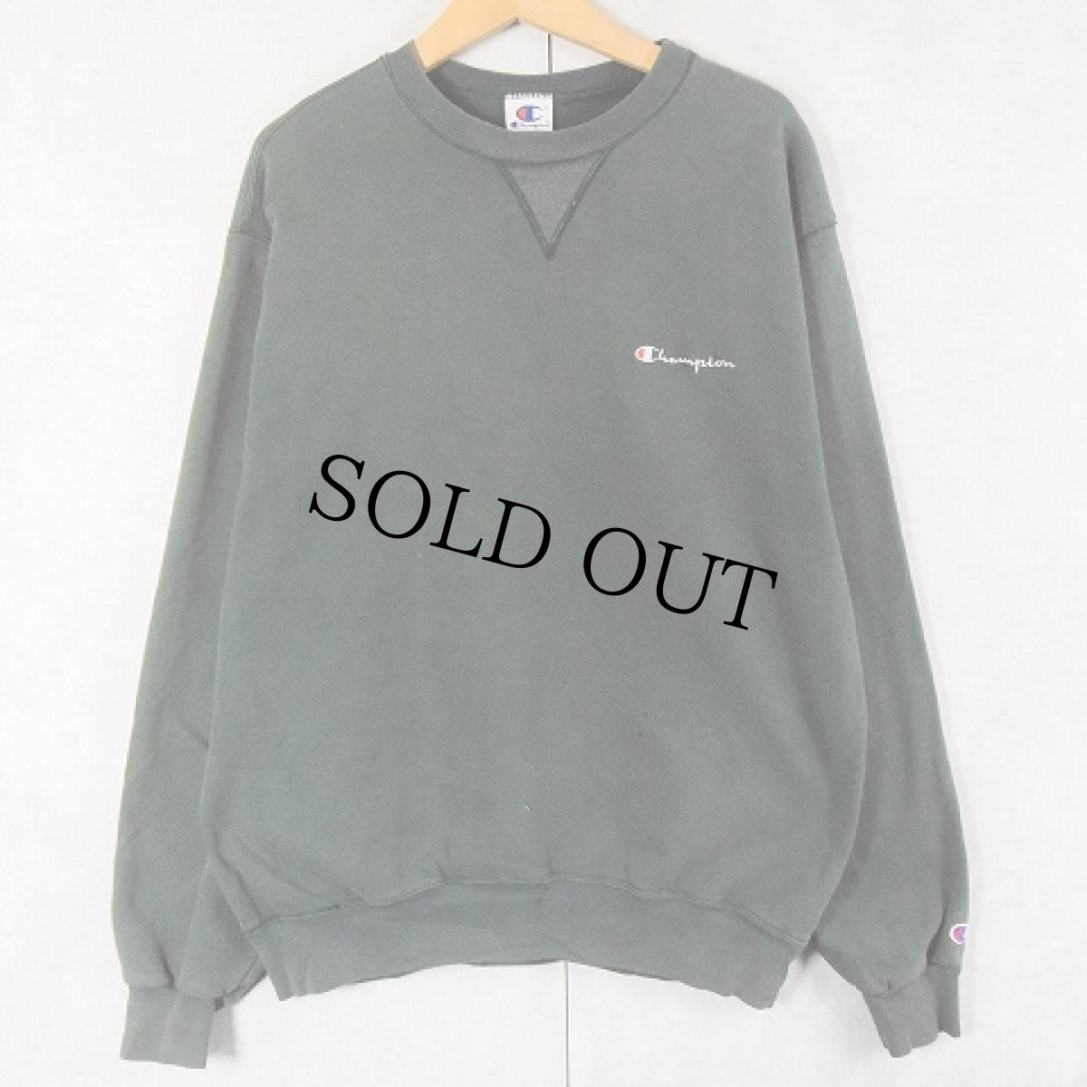 画像1: 80〜90's Champion 青刺繍タグ 後期 前Vスウェット XL (1)