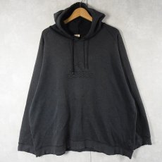 画像1: adidas ロゴ刺繍 スウェットフーディ BLACK L (1)