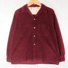 画像1: 60's CORDUROY BY WOODBURY USA製 コーデュロイオープンカラーシャツ L (1)