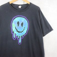 画像1: スマイルプリントTシャツ BLACK XL (1)