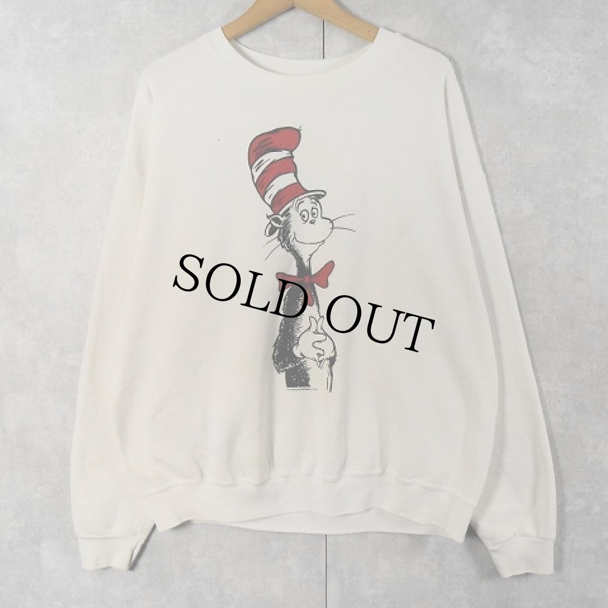 画像1: 90's Dr.Seuss THE CAT IN THE HAT キャラクタープリントスウェット (1)