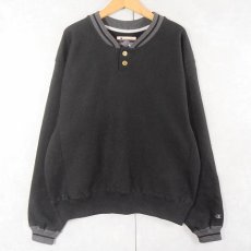 画像1: Champion REVERSE WEAVE ヘンリーネックスウェット BLACK L (1)