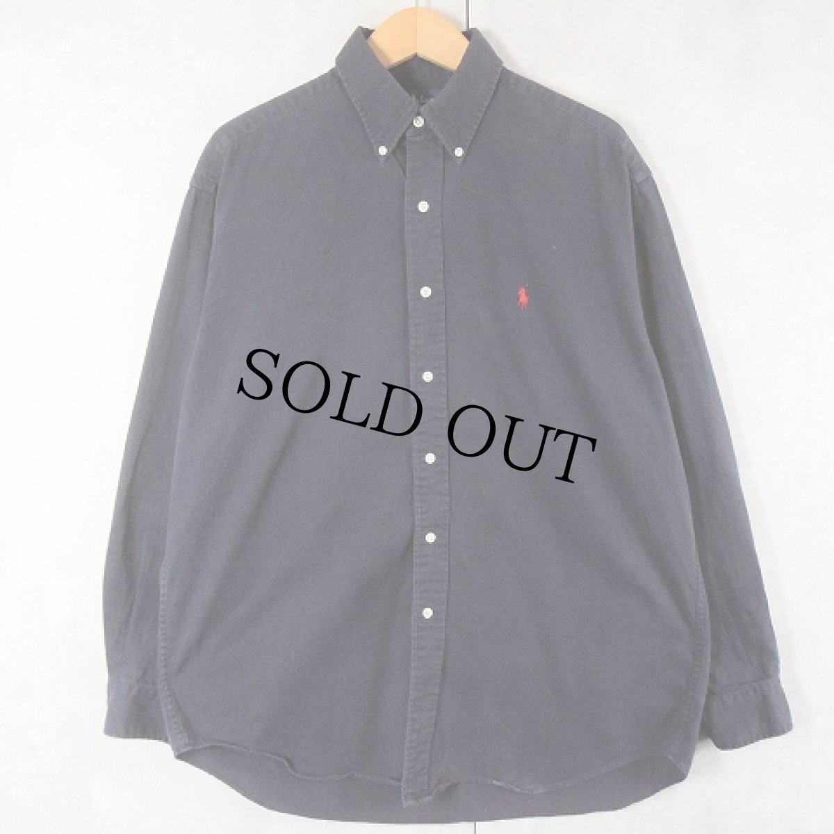 画像1: POLO Ralph Lauren "BLAIRE" コットンボタンダウンシャツ NAVY M (1)