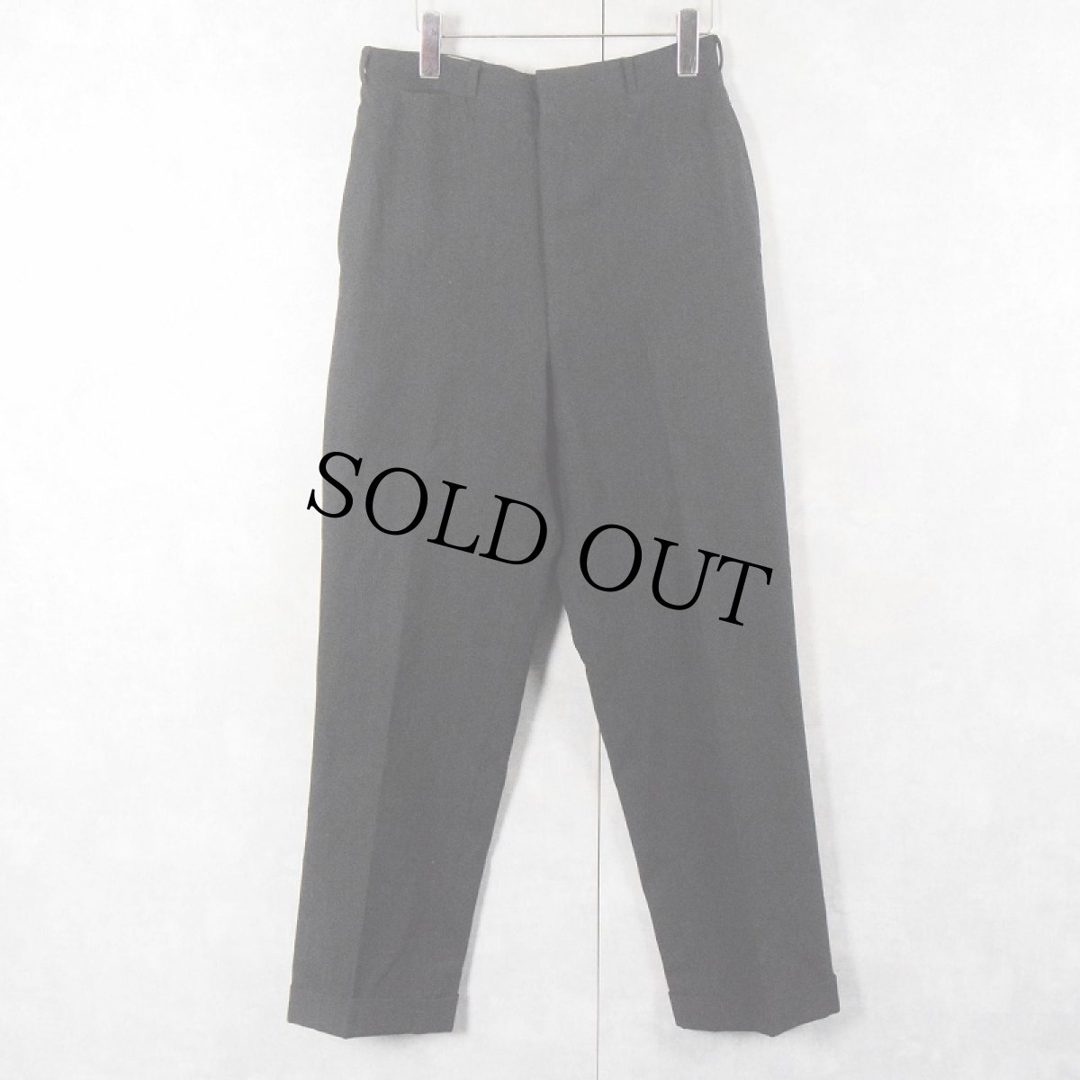 画像1: 【SALE】 50〜60's ストライプ柄織り ウールスラックス W30 (1)