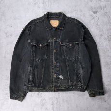 画像1: 90's Levi's 75525-0260 CANADA製 ブラックデニムジャケット L (1)