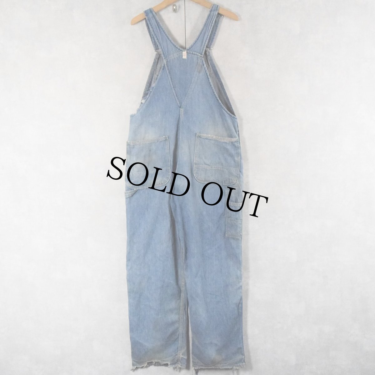 画像2: 〜60's TUF NUT デニムオーバーオール W37 (2)